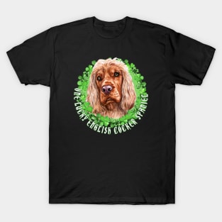 One Lucky English Cocker Spaniel Funny St. Patrick Dog T-Shirt